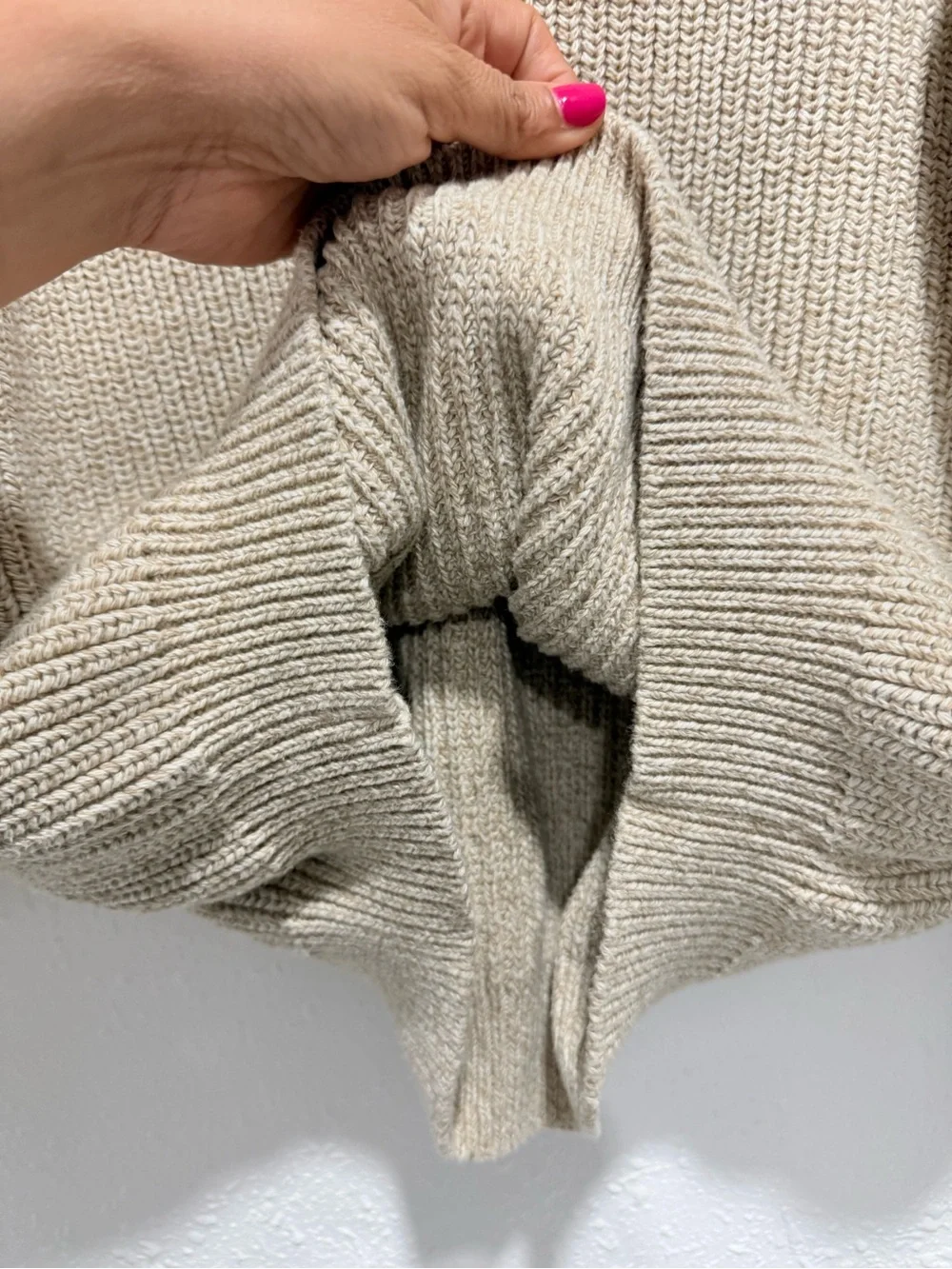 Eddie Bauer 100% cotton Men's Beige Knit Polo Sweater XL